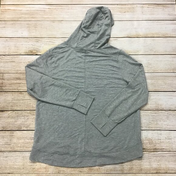 NWT Woman's Gray Athletic Works Mock Neck Hoodie Long Sleeve Shirt Size XXL (20) - Picture 10 of 10